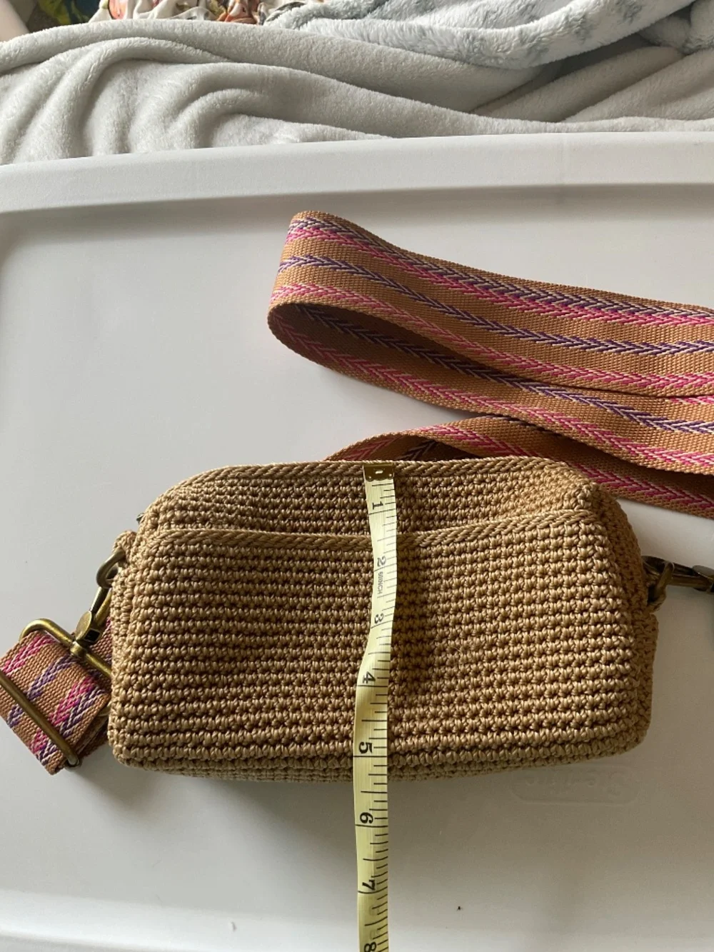 Like New - The Sak small natural bag with wide strap - adjustable